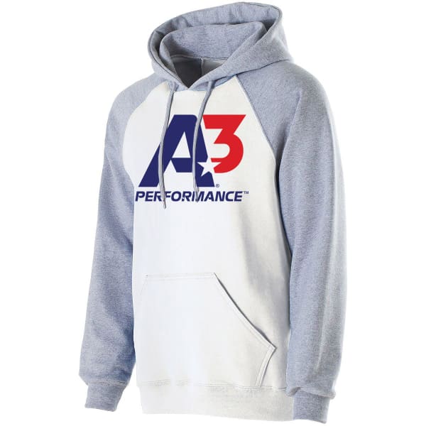 A3 Performance Banner Hoodie - small / White/Athletic Heather - A3 Performance