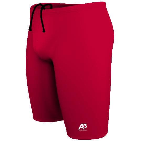 A3 Performance Solid Male Jammer Swimsuit - 18 / Red 400 - Male