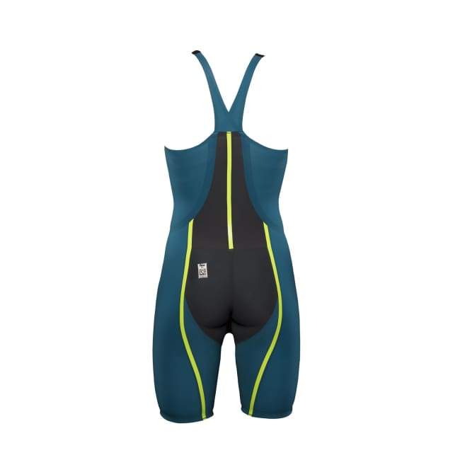 A3 Performance Vici Female Closed Back Technical Racing Swimsuit - Teal/yellow 859 / 18 - Female