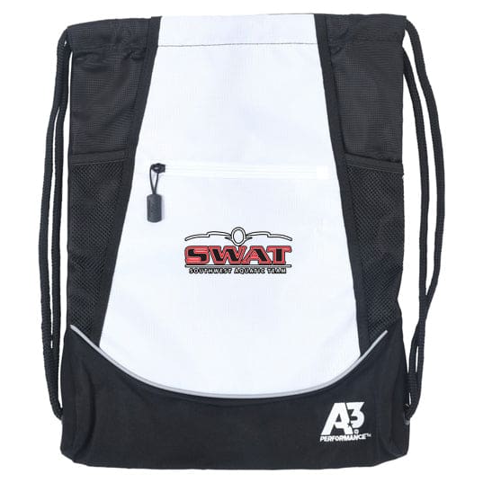 SWAT Cinch Bag w/ logo - White - Southwest Aquatic Team