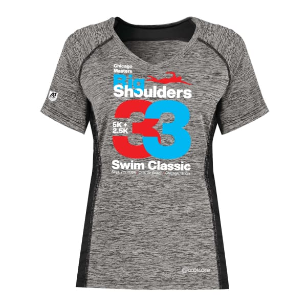 2024 Big Shoulders Electrify Short Sleeve Tee - Black Heather / Ladies XS - Big Shoulders