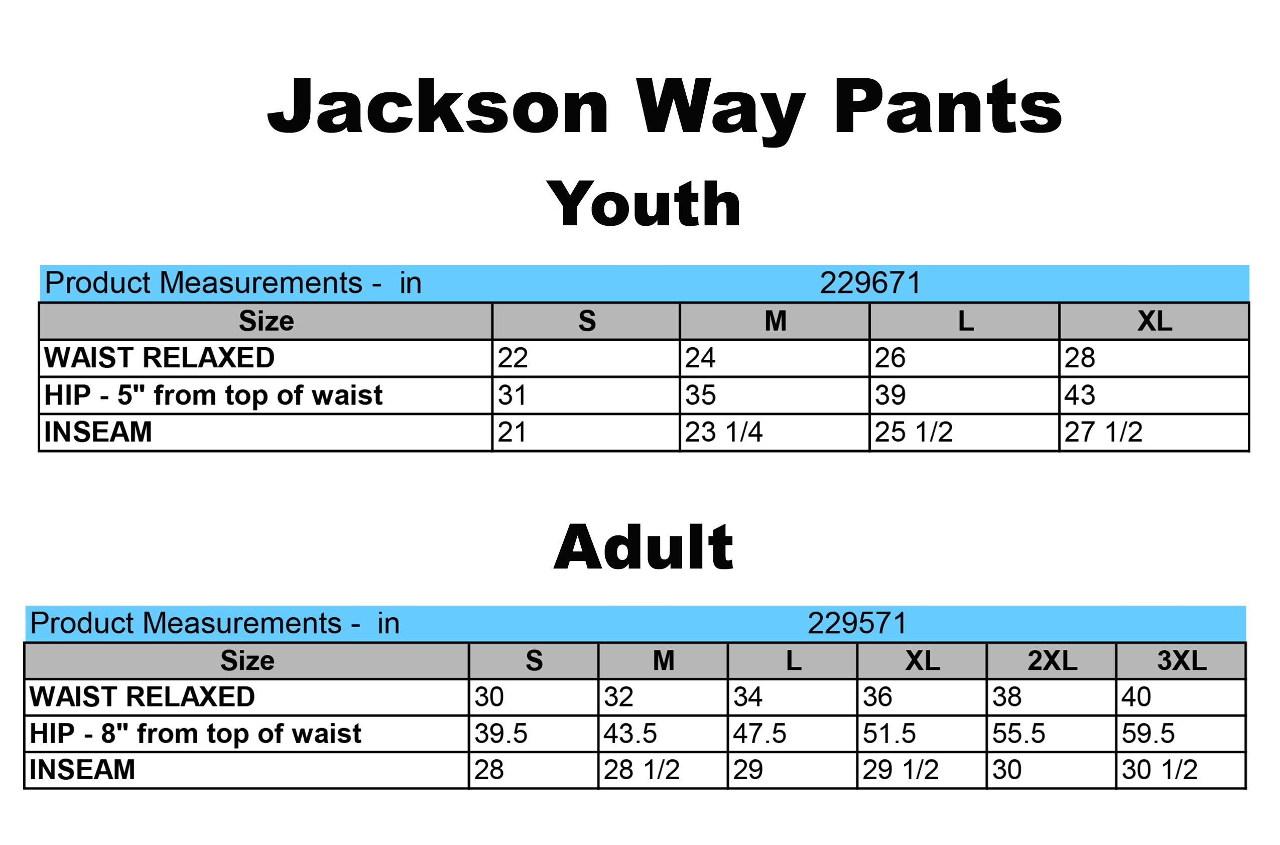 Jackson Sizing AAU USA Jackson Way Pants – A3 Performance