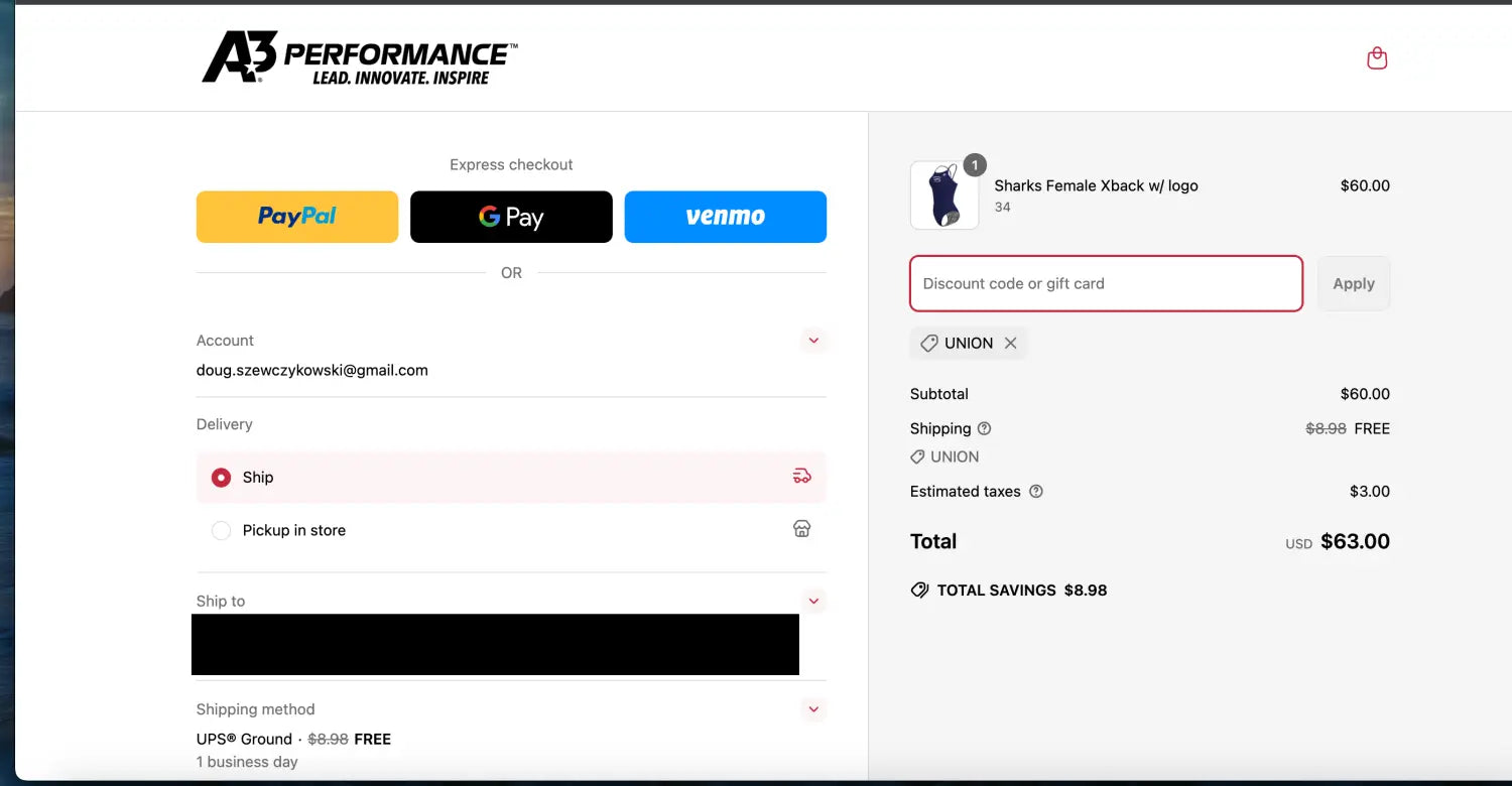 Schenectady Swim Club Welcome to your A3 Team Store!