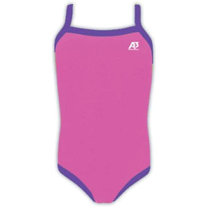 A3 Performance Girls Swimsuit Lycra - Pink/Purple 458 / 4 - Kids