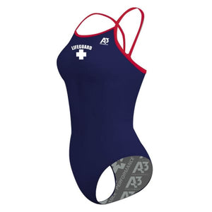 A3 Performance Guard Female Xback Swimsuit w/ logo - navy/Red 356 / 38 - Female