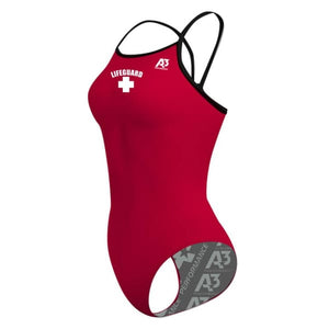 A3 Performance Guard Female Xback Swimsuit w/ logo - Red/Black 401 / 34 - Female