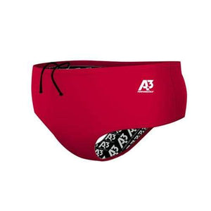 A3 Performance Solid Male Brief Swimsuit - Red 400 / 24 - Male