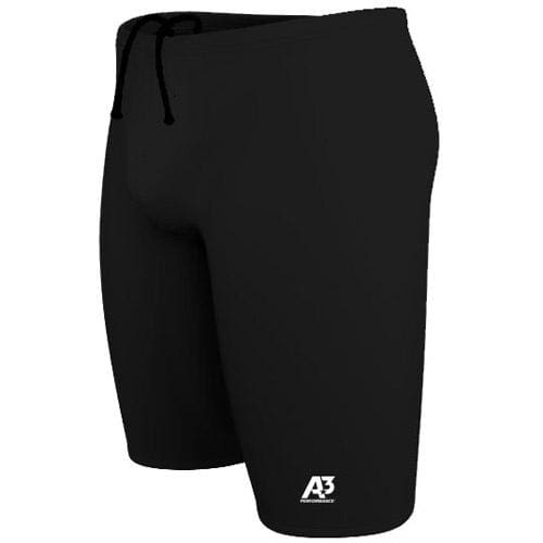A3 Performance Solid Male Jammer Swimsuit - 18 / Black 100 - Male