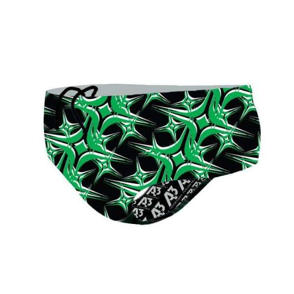 A3 Performance Starbyrst Male Brief Swimsuit - Green 801 / 24 - Male