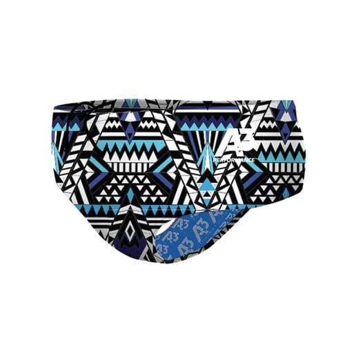 A3 Performance Tribal Geo Male Brief Swimsuit - Blue 300 / 22 - Male