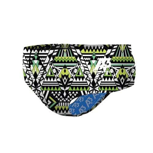 A3 Performance Tribal Geo Male Brief Swimsuit - Green 800 / 22 - Male