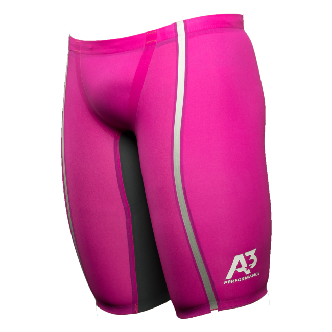 A3 Performance Vici Male Jammer Technical Racing Swimsuit - Pink/silver 450 / 22 - Male