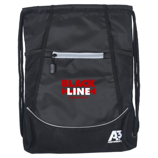 Blackline Aquatics Cinch Bag w/ Embroidered Logo - Black - Blackline Aquatics