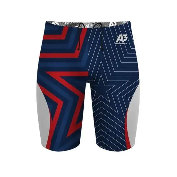 A3 Performance USA Stars Male Jammer Competitive Swimsuit 