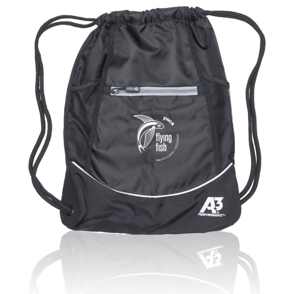 Flying Fish Cinch Bag w/ embroidered logo - White - Flying Fish YWCA