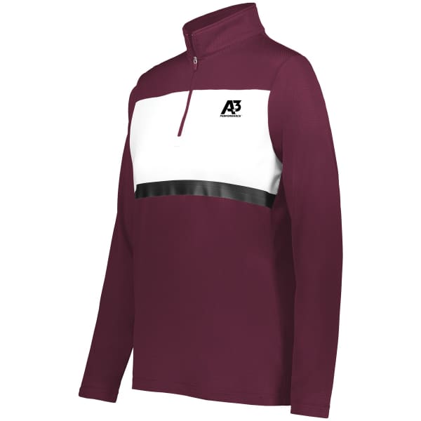 Ladies Prism Bold 1/4 Pullover - Maroon/White 380 / Small - Coats & Jackets