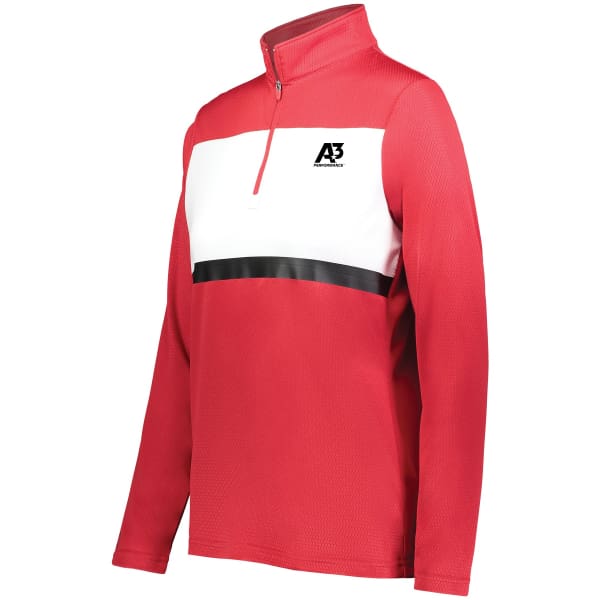 Ladies Prism Bold 1/4 Pullover - Scarlet/White 408 / Small - Coats & Jackets