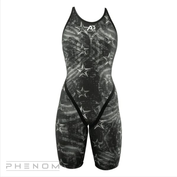Moonwaves PHENOM Female Powerback Technical Racing Swimsuit - Black 103 / 18