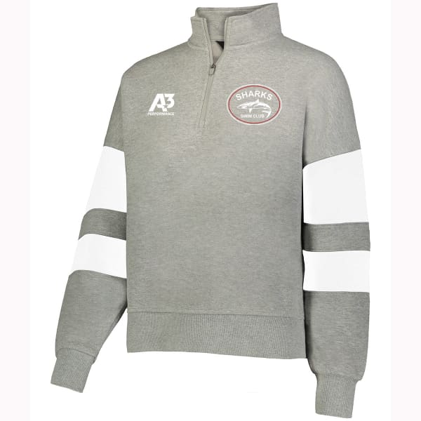 Sharks Jackson Way Ladies Pullover - Charcoal/White / Ladies Small - Schenectady Sharks