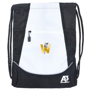 West-Liberty Mens Cinch Bag w/ logo - White - West-Liberty Men’s Swim & Dive