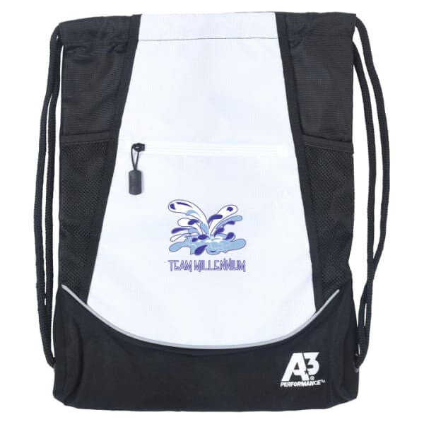 Y2K Cinch Bag w/ logo - White 105 - Team Millenium Y2K