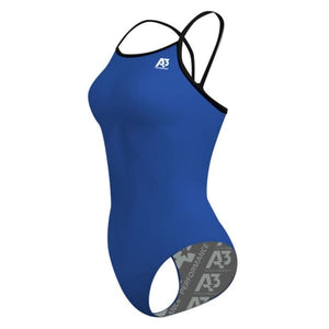 A3 Performance Contrast Female Xback Swimsuit - Royal/Black 301 / 18 - Female