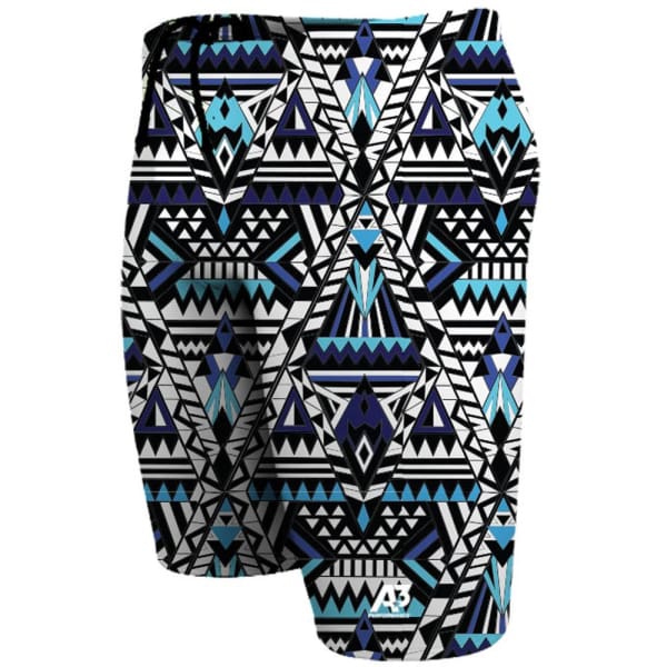 A3 Performance Tribal Geo Male Jammer Swimsuit - Blue 300 / 18 - Male