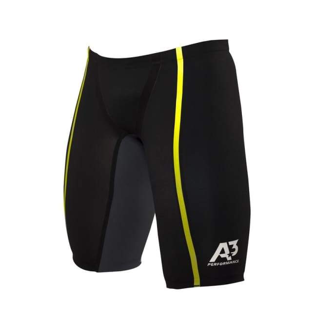 A3 Performance Vici Male Jammer Technical Racing Swimsuit - Black/yellow 109 / 22 - Male