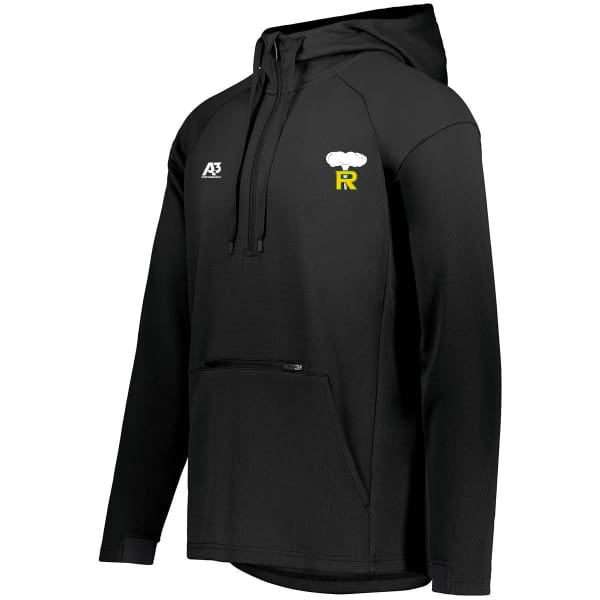 Richland Bombers Limitless 1/4 Zip Hoodie - X-Small / Black/Black 425 - Apparel & Accessories