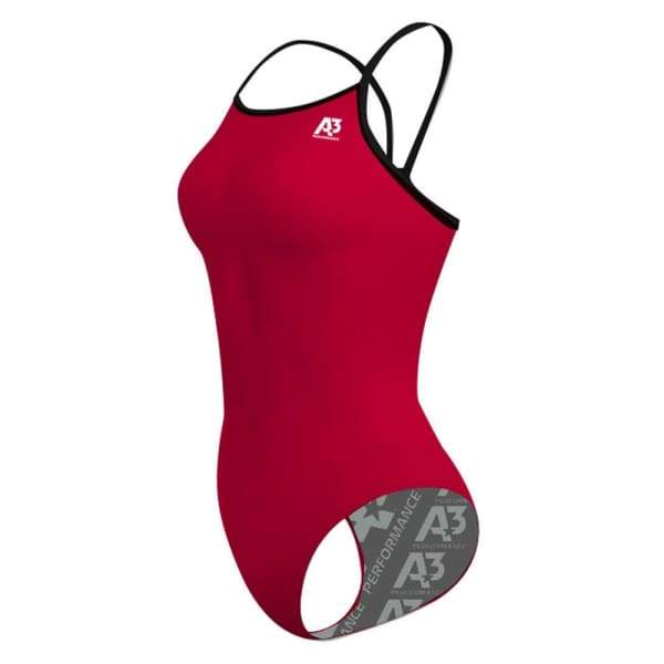 A3 Performance Contrast Female Xback Swimsuit - Red/Black 401 / 20 - Female