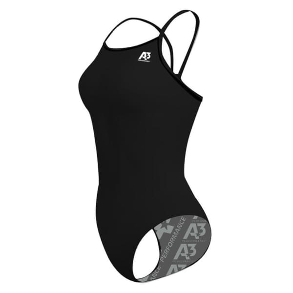 A3 Performance Solid Female Xback Swimsuit - Black 100 / 20 - Female