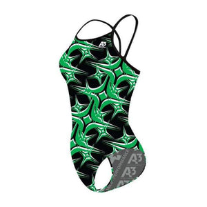 A3 Performance Starbyrst Female Xback Swimsuit - Green 801 / 18 - Female