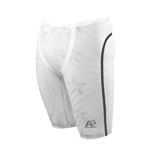 Team PHENOM Male Jammer Technical Racing Swimsuit - White/Charcoal 251 / 20 - A3 Performance