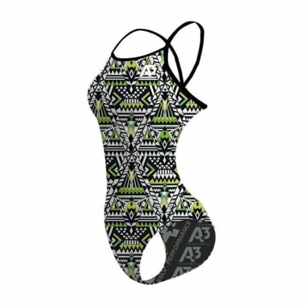 Team Tribal Geo Female Flashback Swimsuit - Green 800 / 22 - Team Store