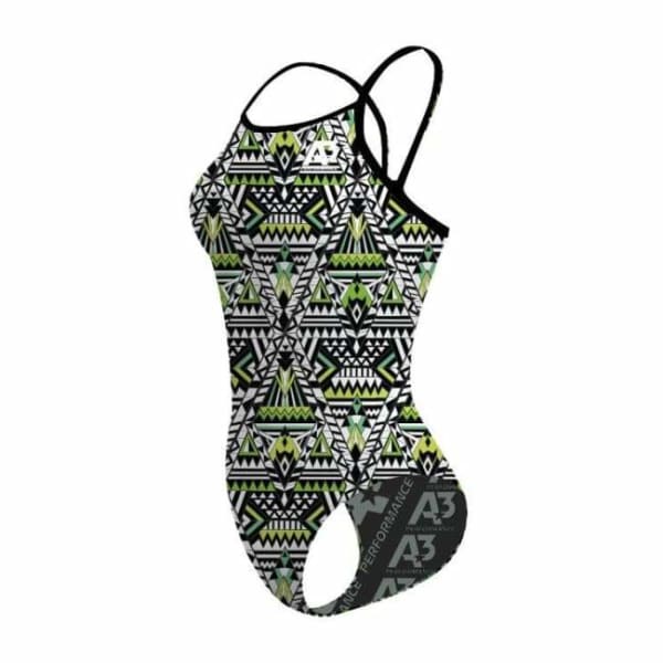Team Tribal Geo Female Xback Swimsuit - Green 800 / 18 - Team Store