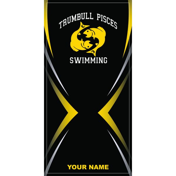Trumbull Pisces Custom Towel - Trumbull Pisces Swimming